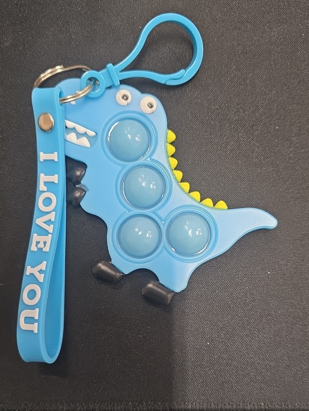 Blue Dinosaur Pop Fidget Keychain - Kids Toys